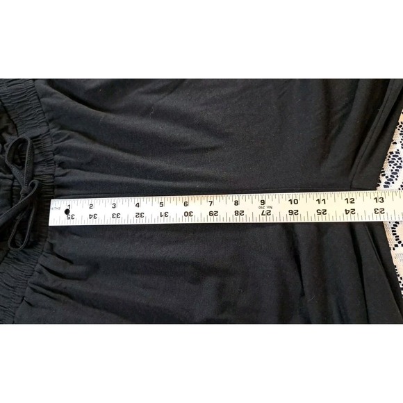 Women's Jumpsuit Lg Black Short Sleeve Casual V Neck Elastic Waist Wide Leg NWT - Picture 12 of 13